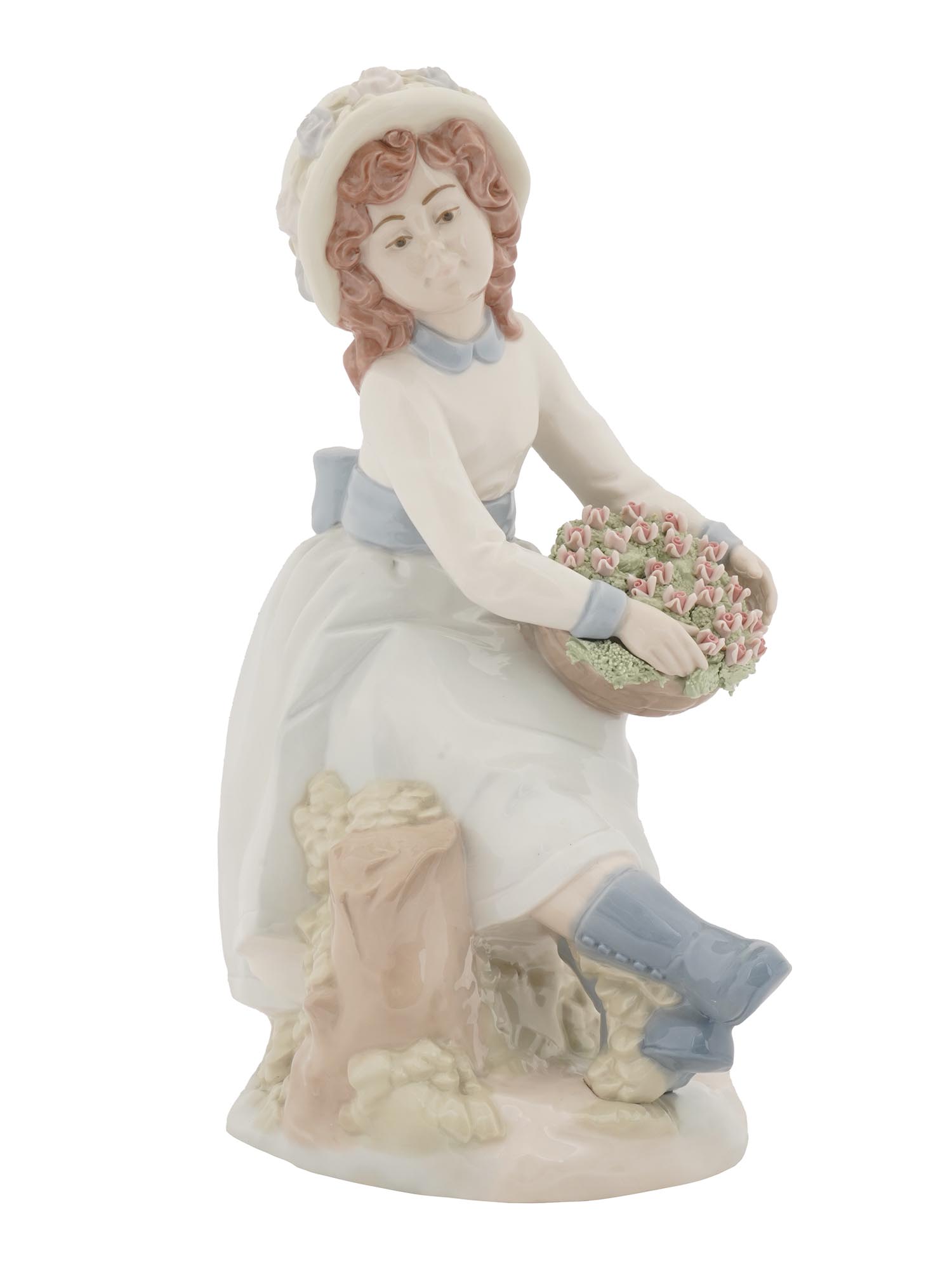 NADAL SPANISH PORCELAIN FIGURINE OF A FLOWER GIRL PIC-0